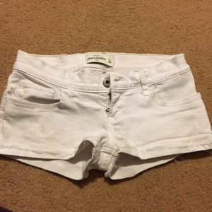 White Abercrombie jean shorts